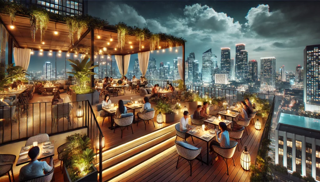 Cafe Rooftop Jakarta Pusat dengan Pemandangan Malam Kota yang Menakjubkan dan Suasana Hangout Kekinian