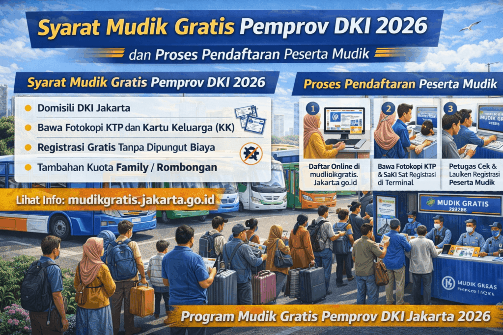 Syarat Mudik Gratis Pemprov DKI 2026 Panduan Lengkap Cara Daftar Dan Jadwal Keberangkatan