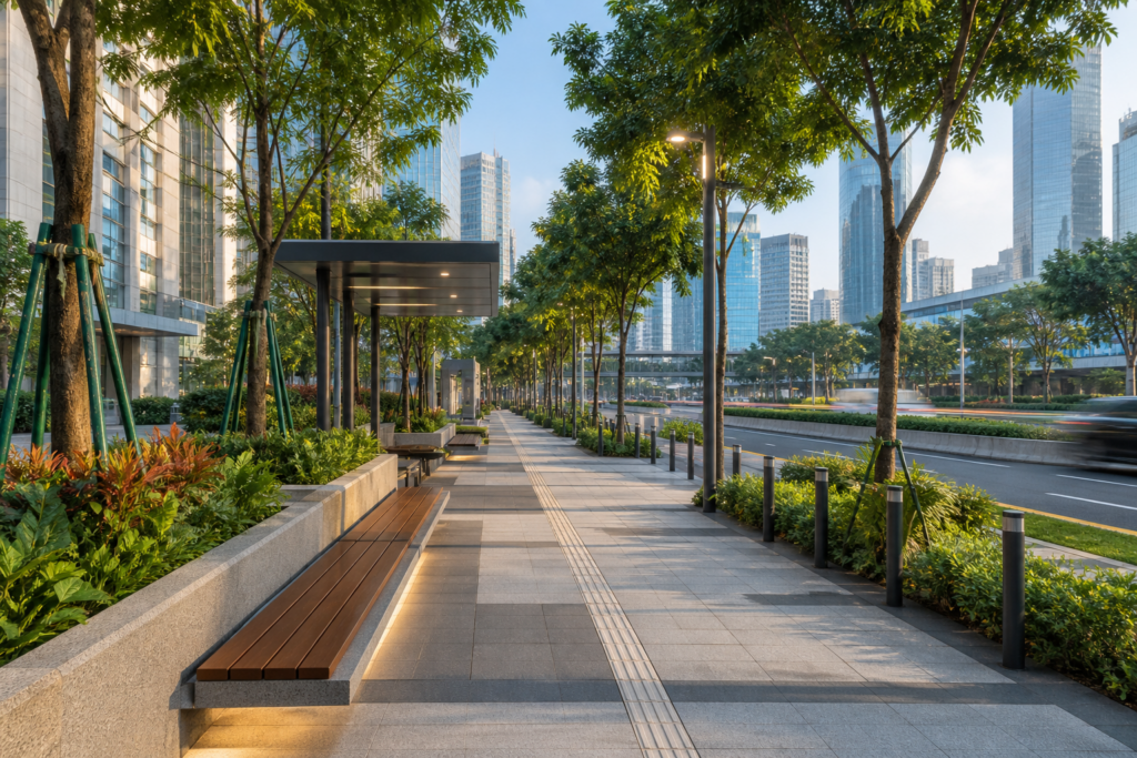 Wajah Baru Trotoar Sudirman Thamrin Lebih Modern Nyaman Dan Ramah Pejalan Kaki