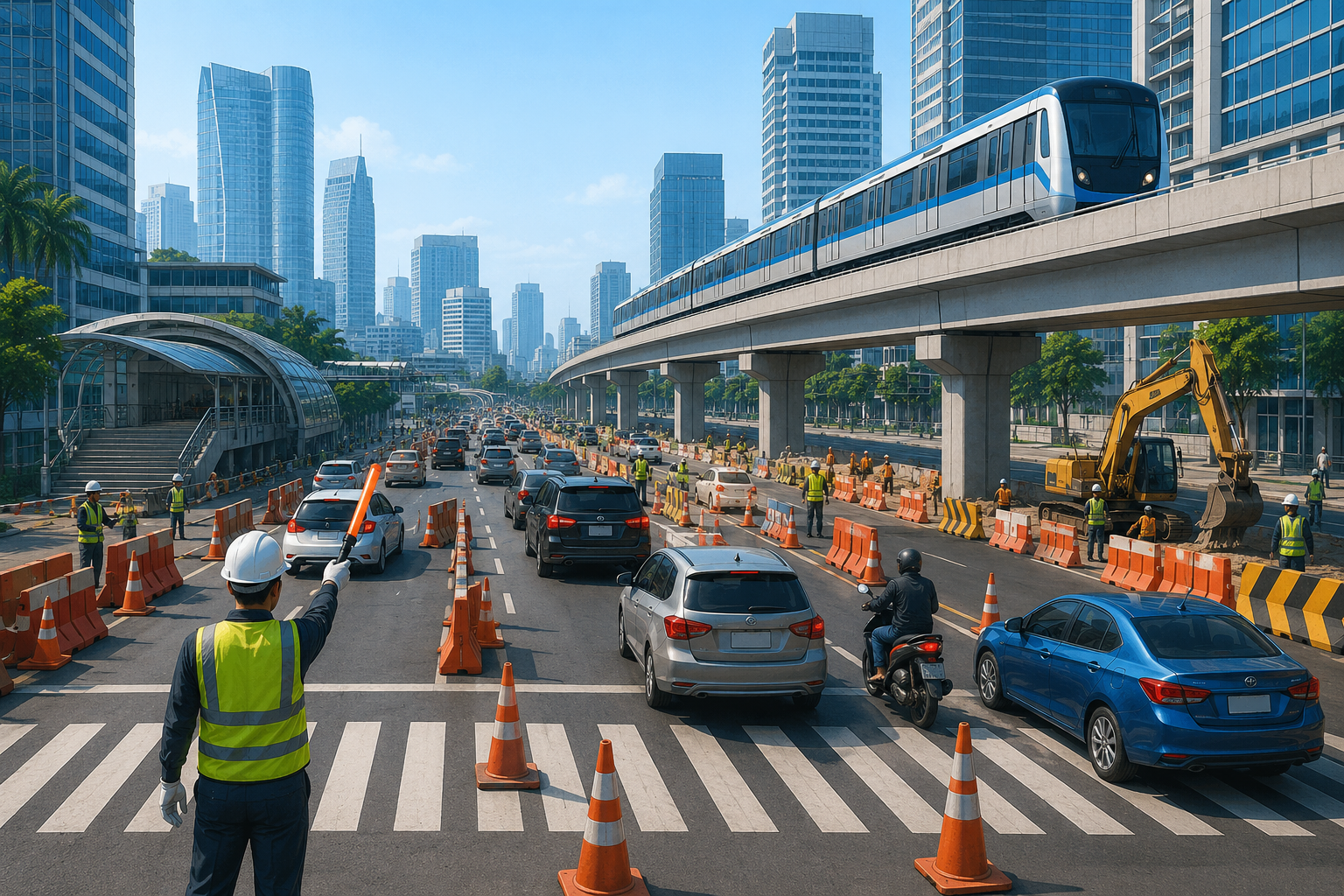 MRT Jakarta Mulai Rekayasa Lalu Lintas